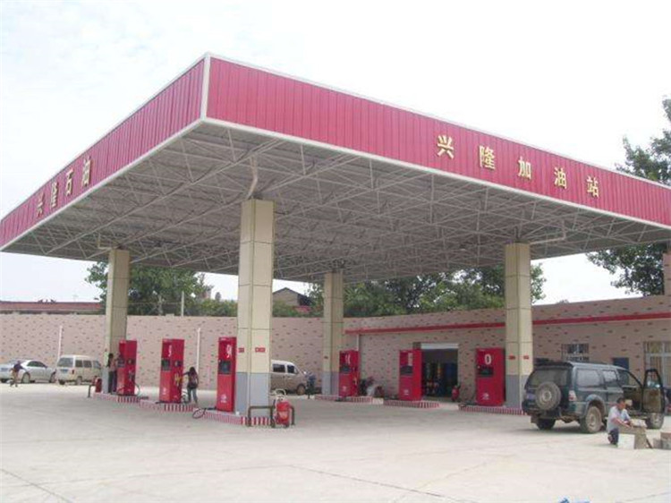 广安加油站钢结构网架案例9