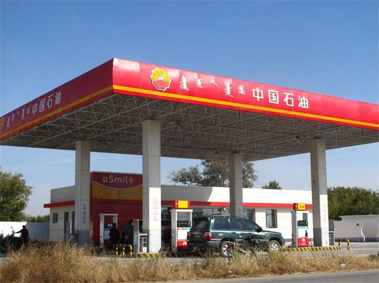 广安加油站钢结构网架案例1